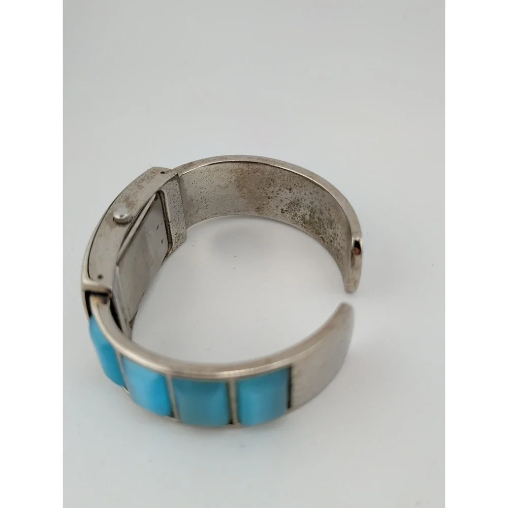 Women's Cuff Watch MOP Dial 22mm Case Blue Stones- New Battery